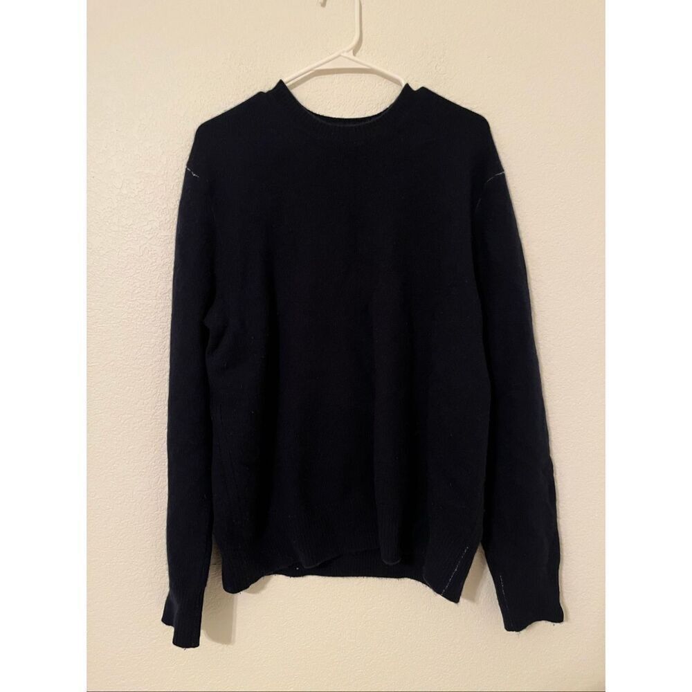 Rag & Bone Declan Cashmere Crew Sweater in Navy Blue